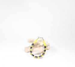 Bracelet : hématite olive - cristal jaune