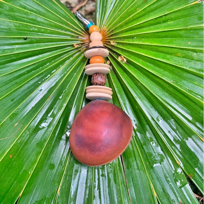 Porte clé : Oeil de boeuf - bois de palmier N°2
