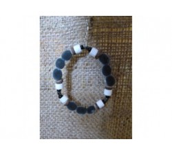 Bracelet élastique : graines perles du Zanzibar