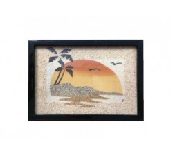 Tableau de sable : plage - (15cm X 10cm)